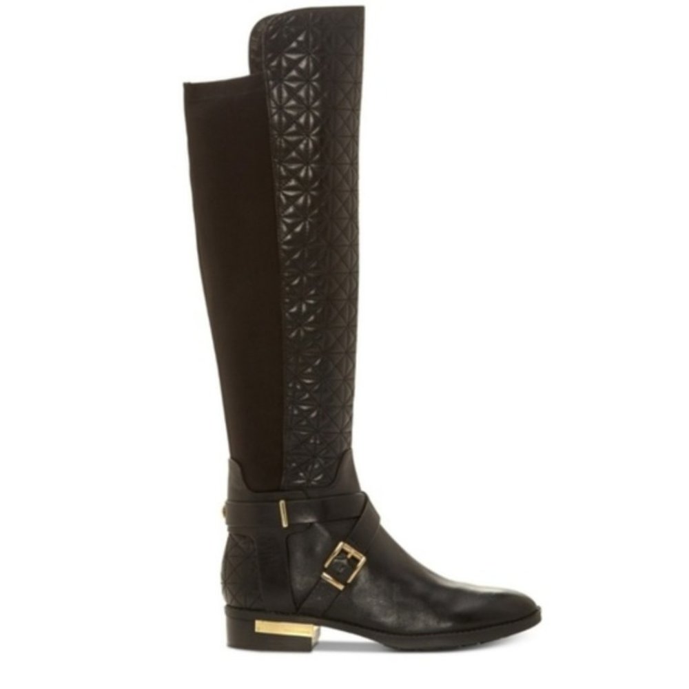 NWOT! Vince Camuto "Patira" Quilted Black Leather Riding Boots!